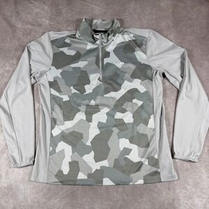 J.Lindeberg Brandon Mid Layer Camo Quarter Zip Pullover XXL Grey Golf Shirt
